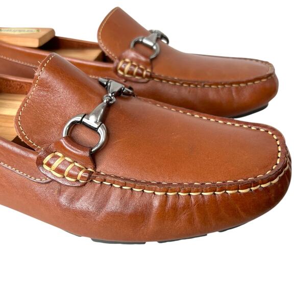 WALLIN & BROS. Leather Horsebit Loafers in Cognac Men's Size 9 M - Picture 10 of 16
